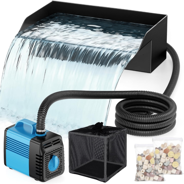 Pond Waterfall Spillway Kit, Pond Waterfall Filter with 2500L/h pump