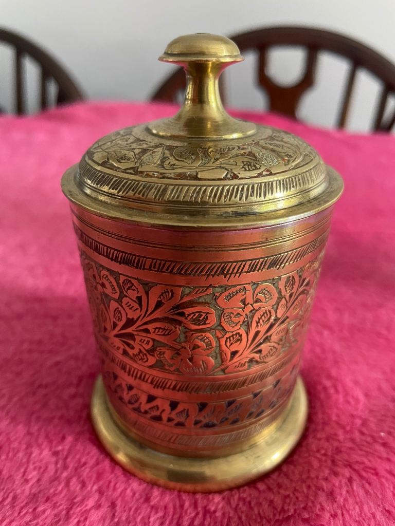 Vintage Brass Indian Tea Caddy