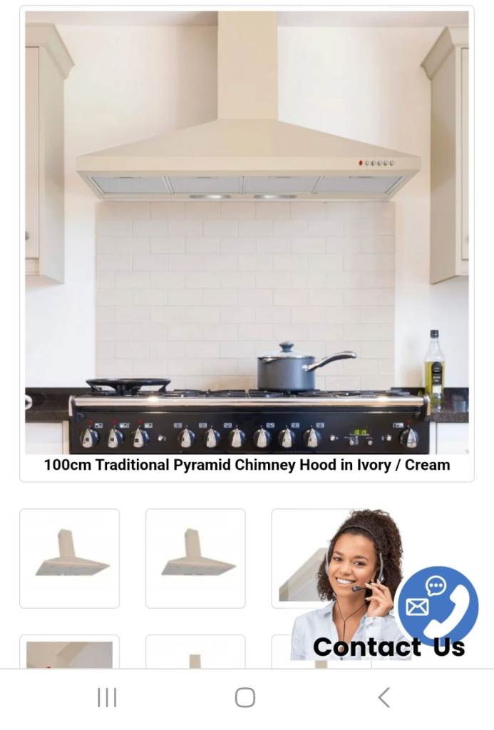 Luxair LA-90-STD-IVORY/CREAM 90cm Traditional Cooker Hood Ivory