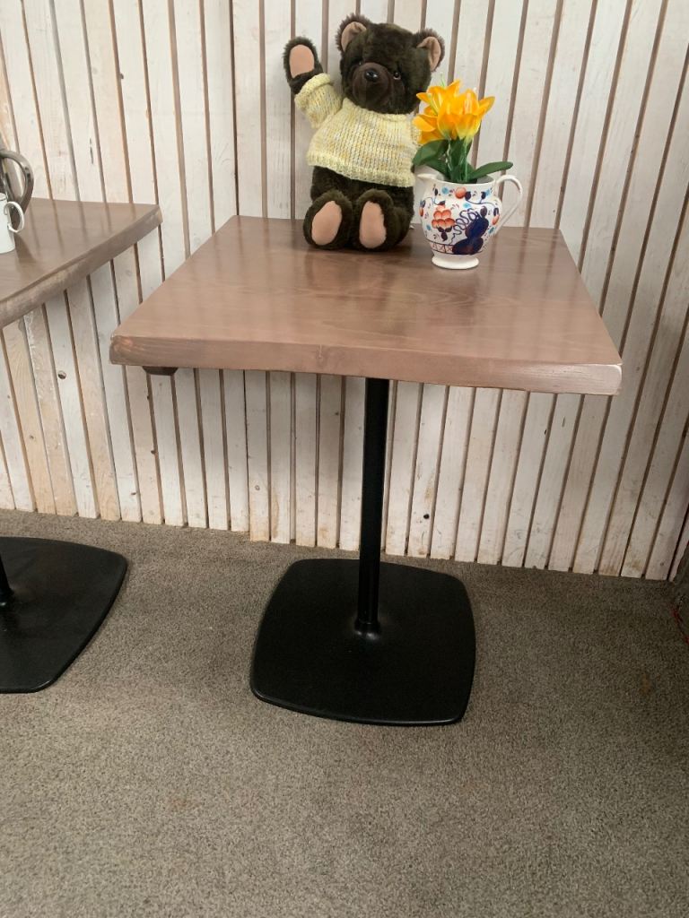 ONE ONLY 2 Seater Bistro Table Black Metal Base Kitchen Dining Cafe Small Table. 