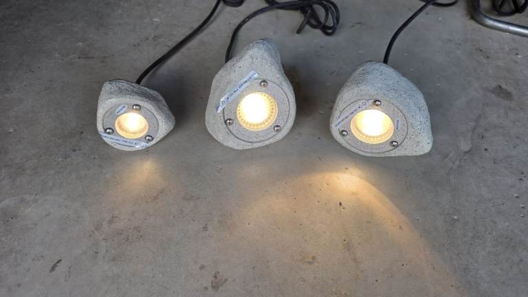 Garden outside rock lights - mains operated
