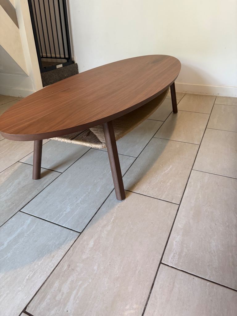 IKEA Stockholm Coffee Table - Oval Brown Wood, Good Condition
