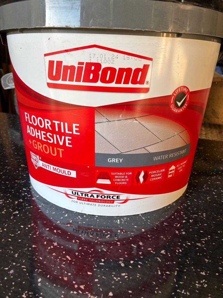 Tile fixative & Grout (grey)