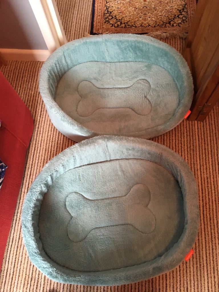 Two Soft Pet Beds, Light Blue, Excellent Condition