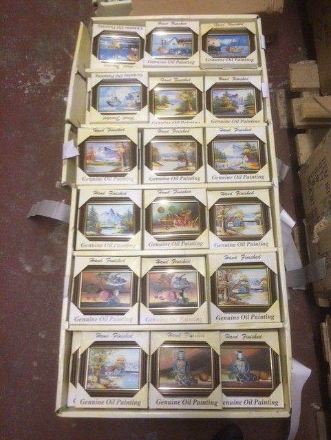 162 pieces miniature oil paintings