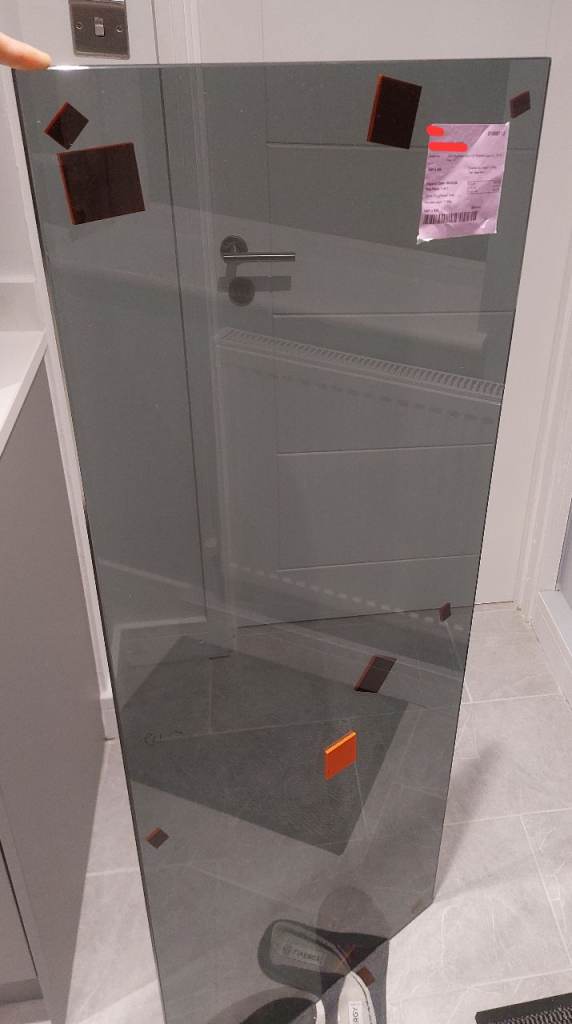 10mm Toughened glass grey polished edges 