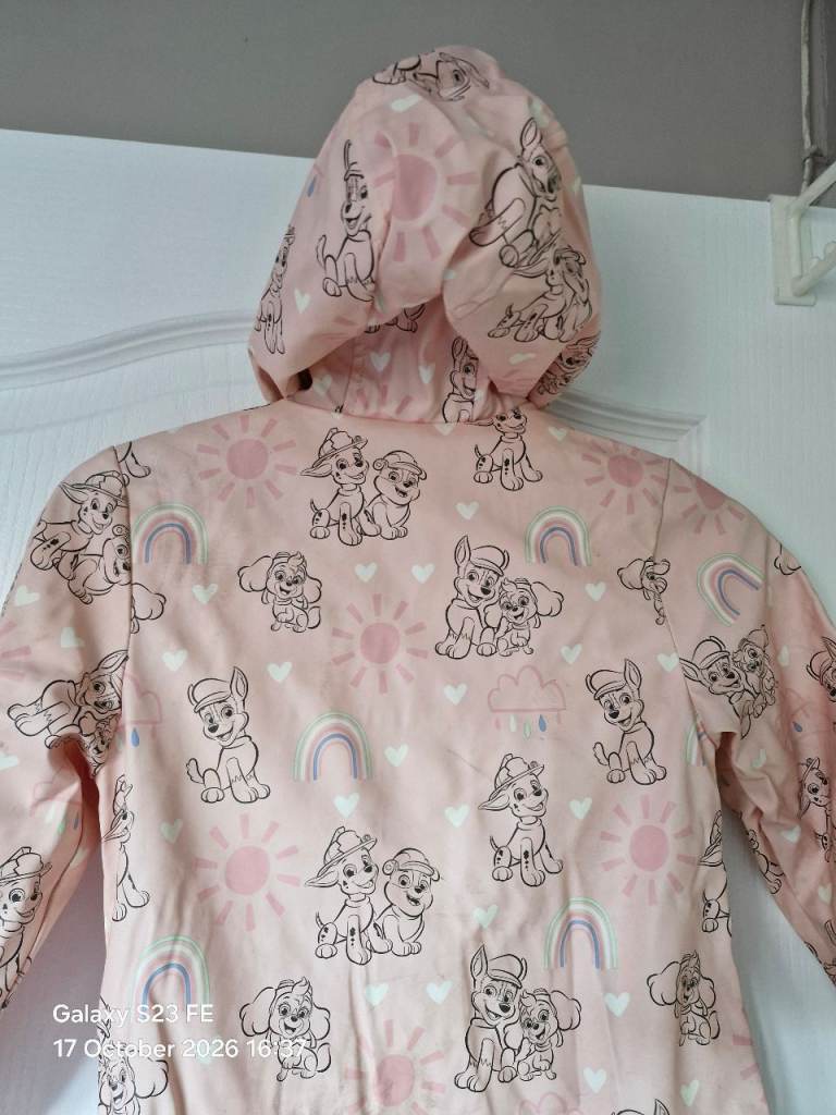Kids Paw Patrol Coat Age 4-5– Pink, Good Condition