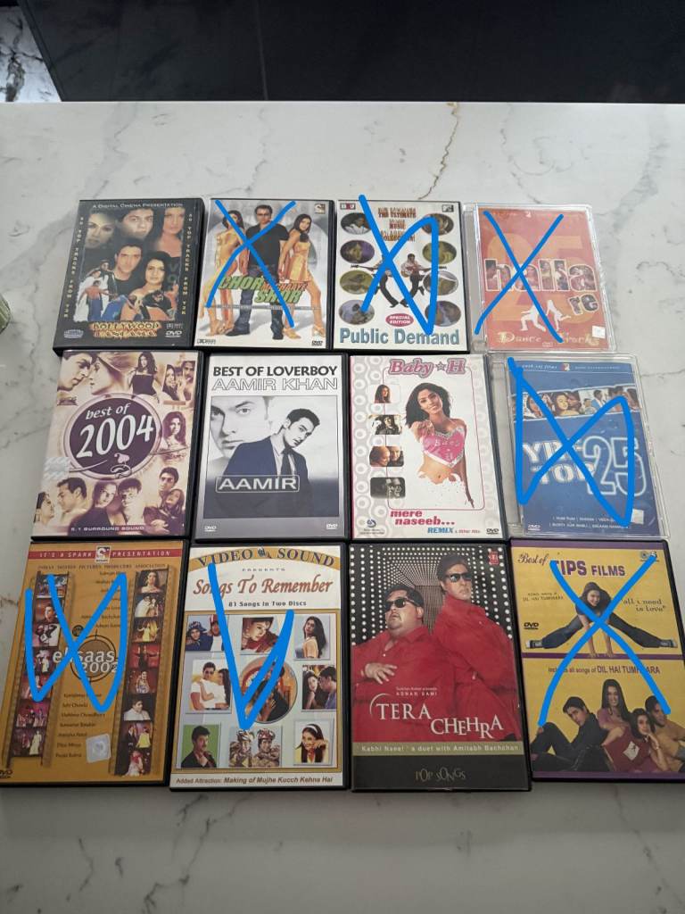 Huge Bollywood/Indian Film DVD Collection - Hindi & Asian Blockbusters, £6 Each! ref 16
