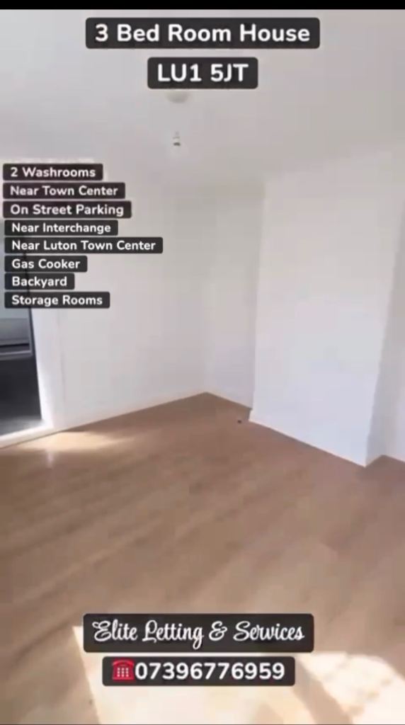 Spacious 3-Bedroom Family Home – Luton Town Centre