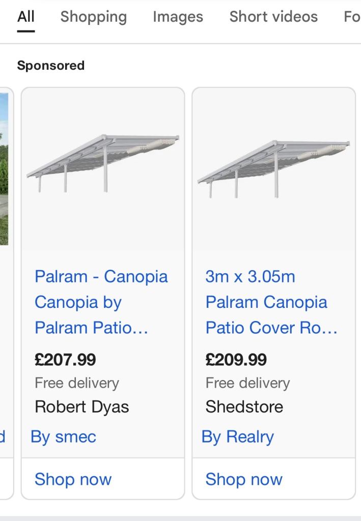 image for Palram Canopia Patio Cover Shade 3m X 3m NEW 5 Pc Set White