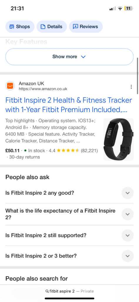 Fitbit Inspire 2 Health & Fitness Tracker - NEW, Black