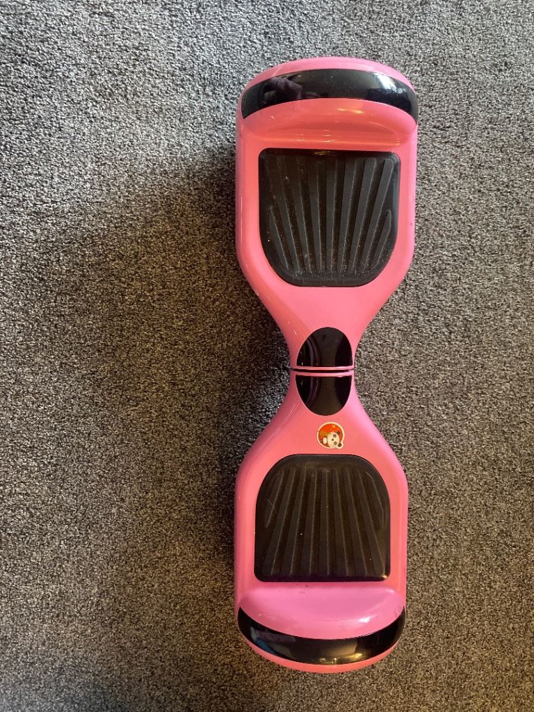 Light pink hover board perfect for indoor activities.