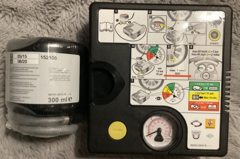 Tyre inflater and sealant pack. and case.