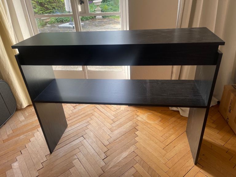 Stylish Black Wooden Console Table with Two Shelves - Brand New - MOVING