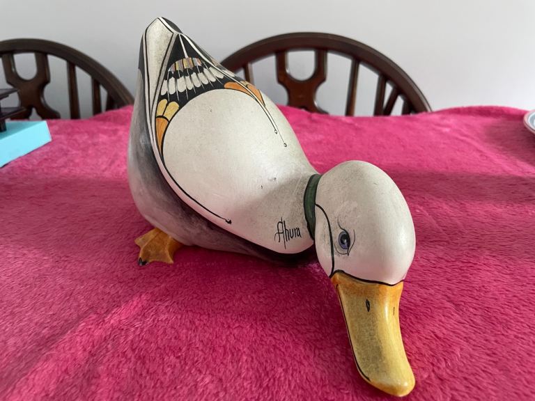 hand-painted duck figurine by Ahura