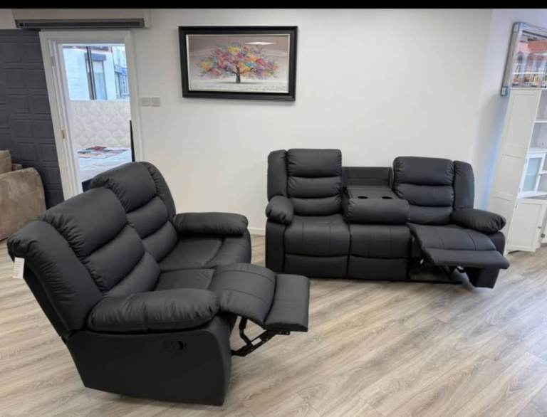 Limited Offer 🔥BRAND NEW ROMA RECLINER LEATHER CORNER SOFA AND 3+2 SEATER SOFA SET 