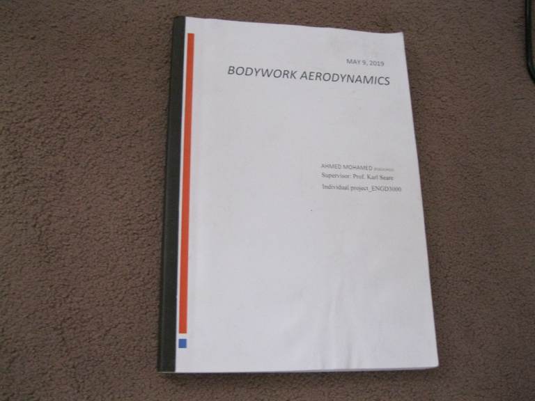 SPORTS CAR BODYWORK AERODYNAMICS Book – Good Condition TOTTENHAM N17