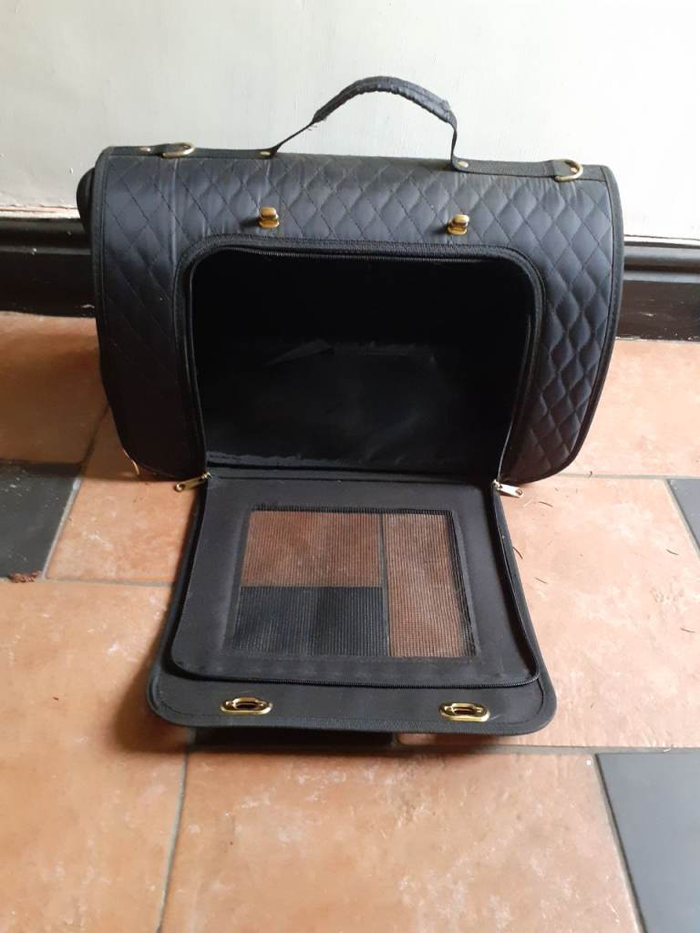 Cat carrier with handle and shoulder strap 