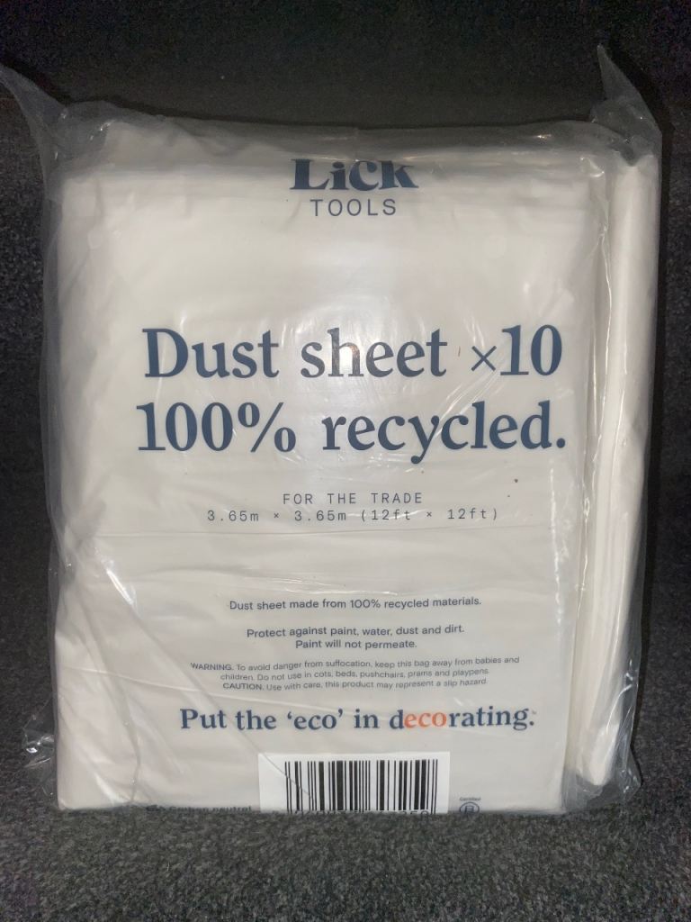 A Pack of 10 Polythene Dust Sheets 3.65m x 3.65m