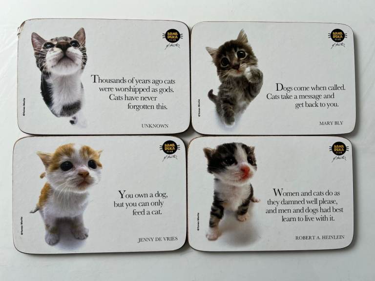 HANA DEKA CLUB KITTENS COASTERS X 4
