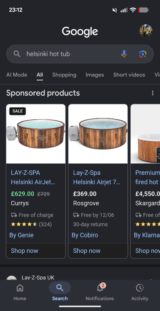 Used Helsinki hot tub