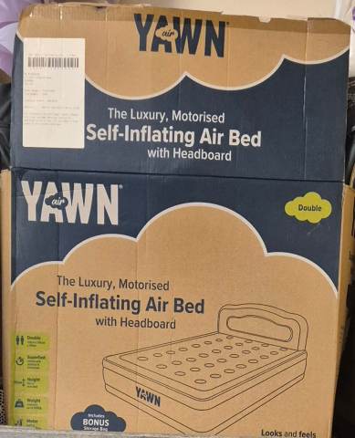Yawn Double Self-Inflating Air Bed with Headboard – New | in