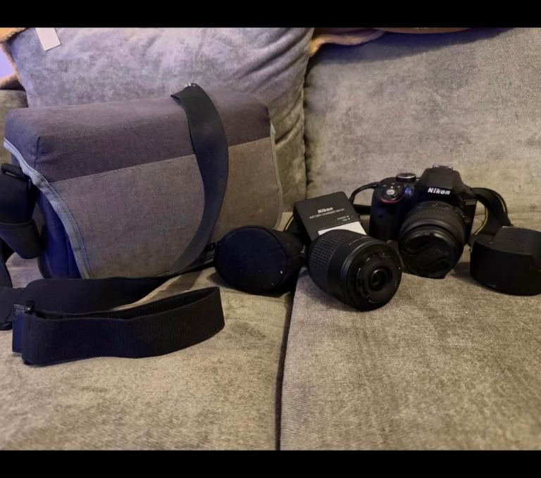 Nikon D3300 DSLR Camera with Two Lenses and Bag
