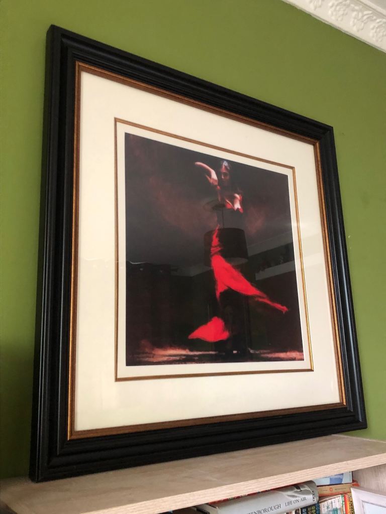 “Passion of Flamenco” framed and glazed print by Amanda Jackson.