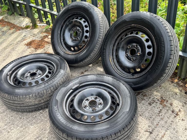 x4 15” inch steel wheels tyres 5x112 vw golf caddy audi a3 seat leon 