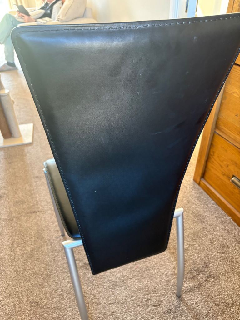 Black Dining Chair with Metal Frame – Good Condition
