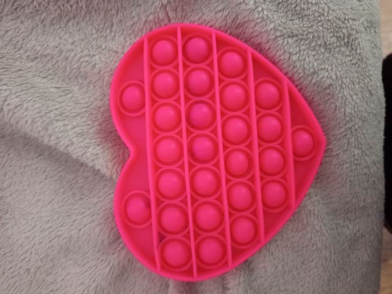 Heart Shaped Pop It Fidget Toy – Bright Pink
