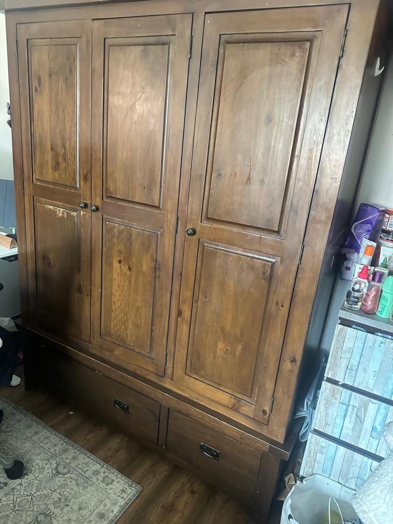  Brown solid knotty Pine Wardrobe 