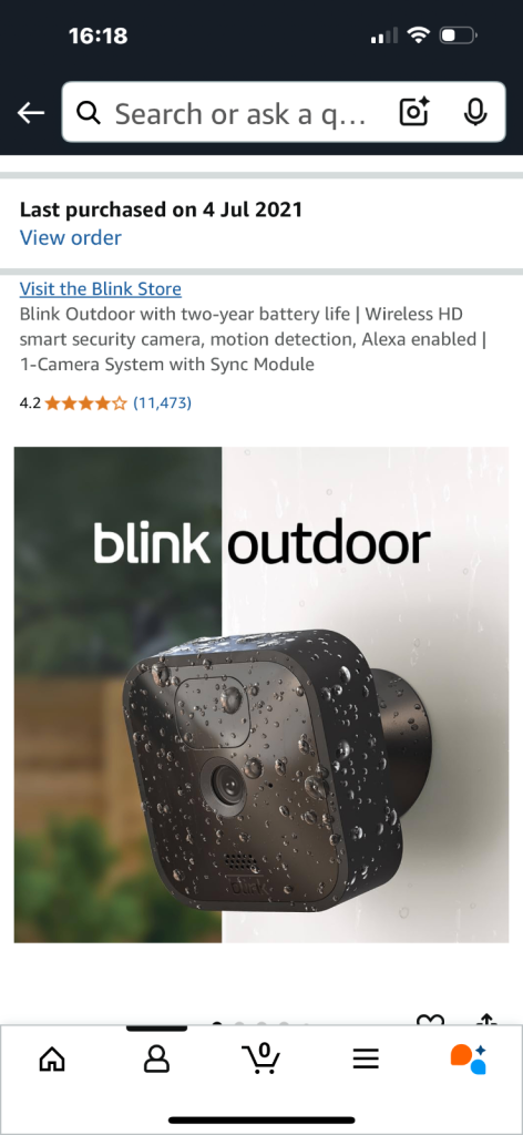3 x blink cameras with housing and brackets. 