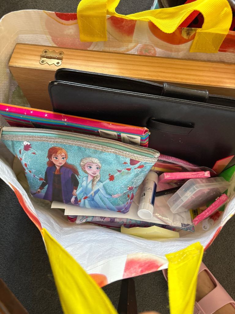 Now gone: Bag of drawing, colouring, crafting items 