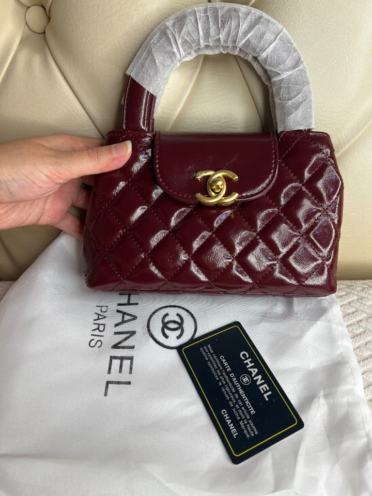 Quilted Patent Leather Mini Handbag - Red, New with Tags