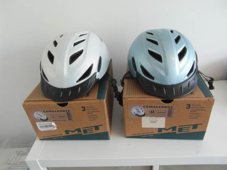 His & Hers  New unused Stylish Italian helmets Camaleonte Italian Met- Helmets 