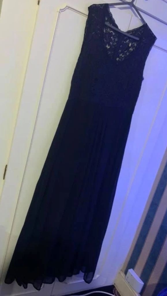 womens long navy blue net dresses