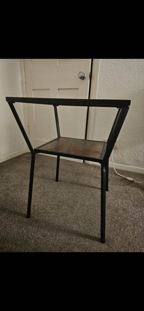 Modern Black Metal and Wood Console Table / Side Table