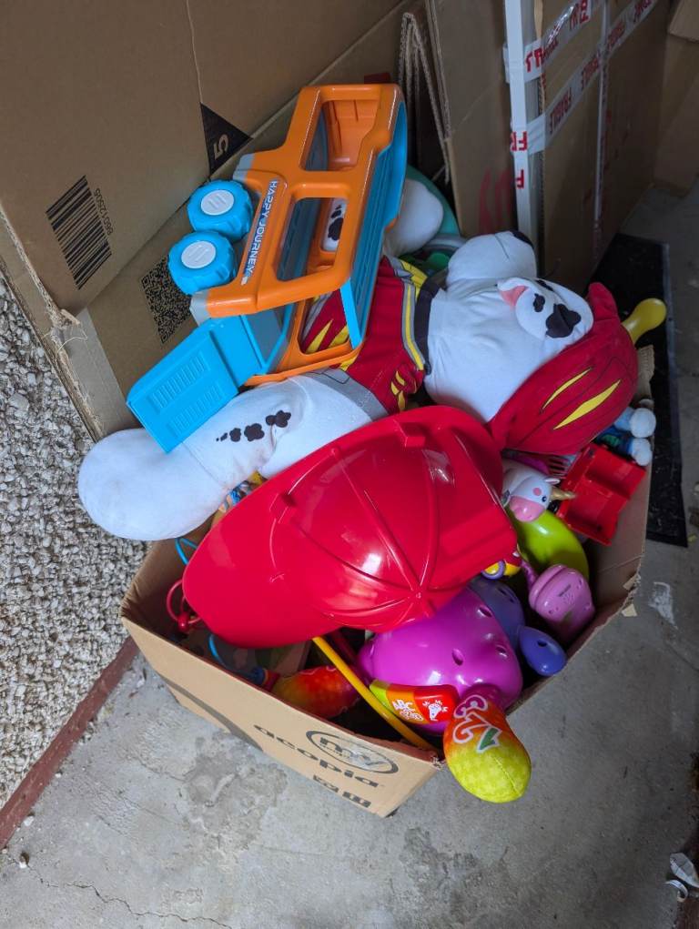 4 big boxes of toys and potty