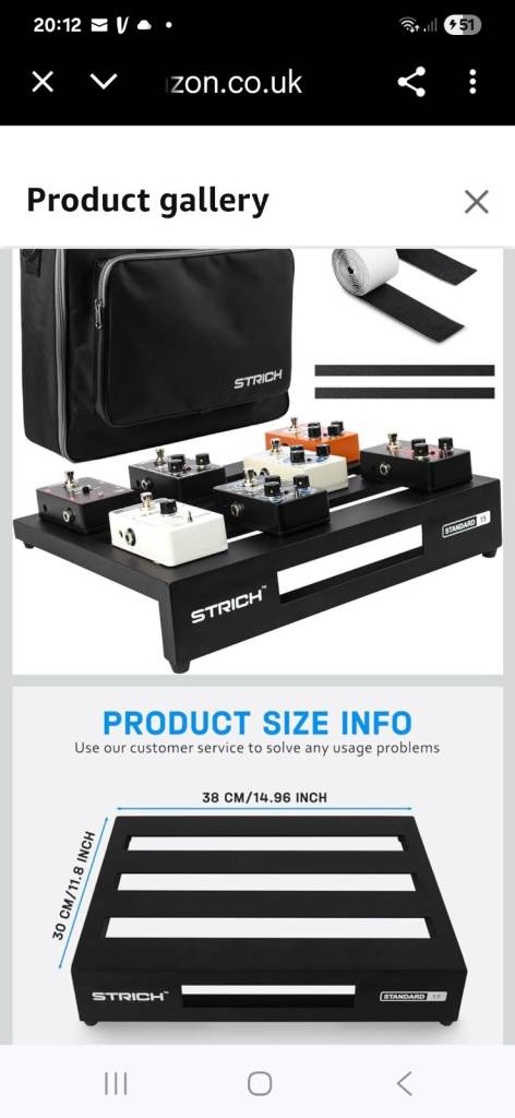 New boxed strich pedal board with carry case