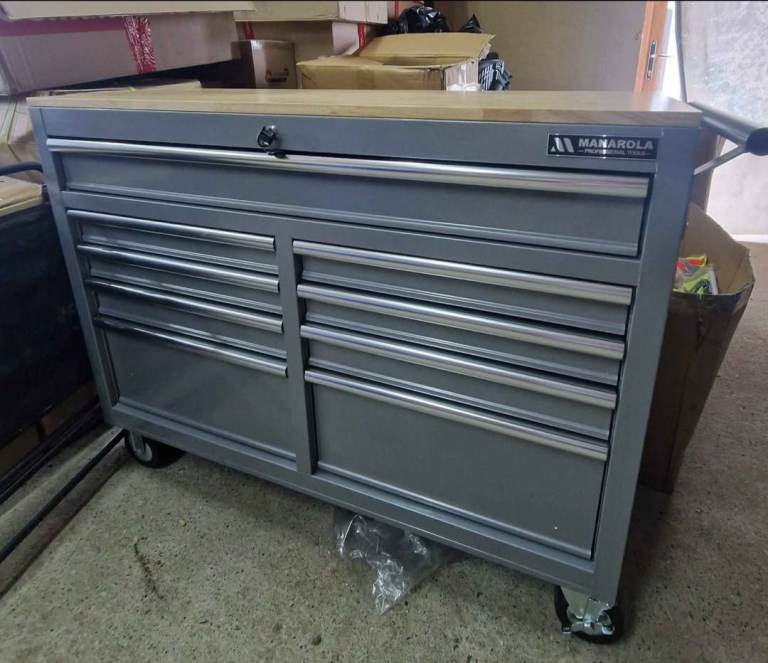 46" tool cabinet / chest with wooden worktop