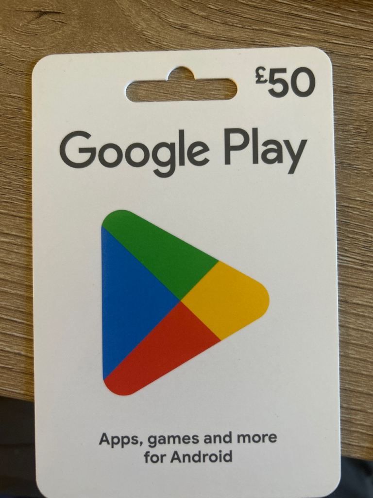 Google Play £50 Gift Card - Brand New