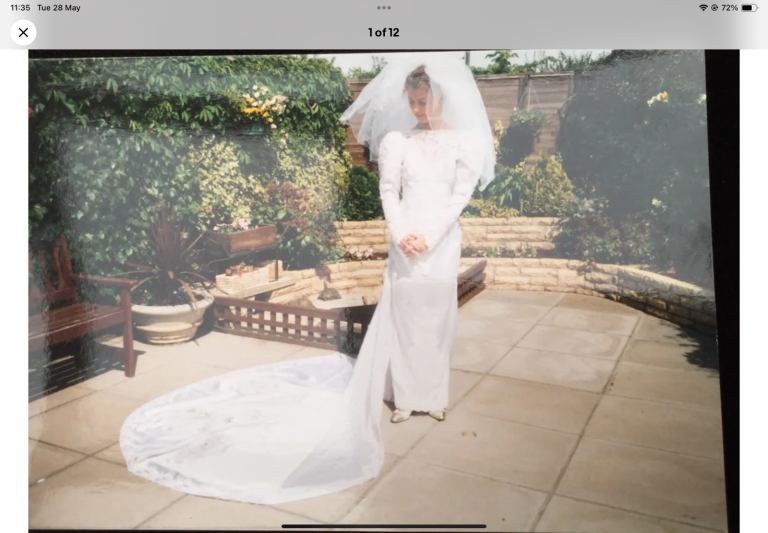 Catherine Rayner Ivory Wedding Gown, Veil and Facinator