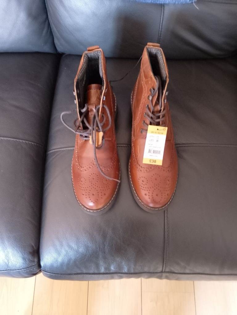 Mens brown leather boots 