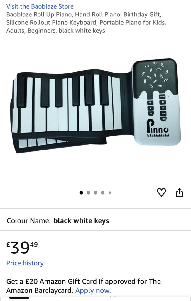 Roll Ip Electronic Piano Black White Key