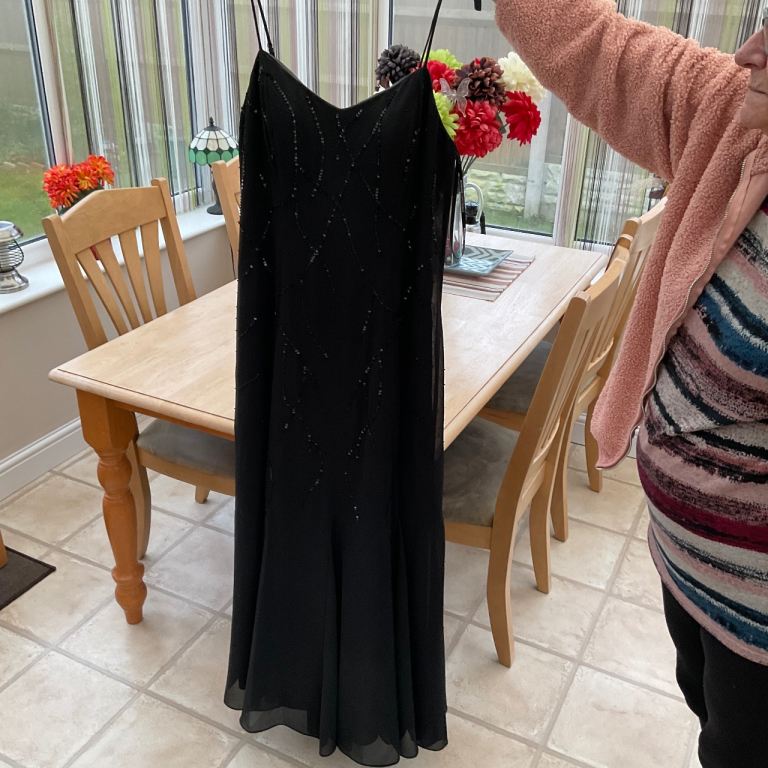 Roman Ladies Black Evening Dress