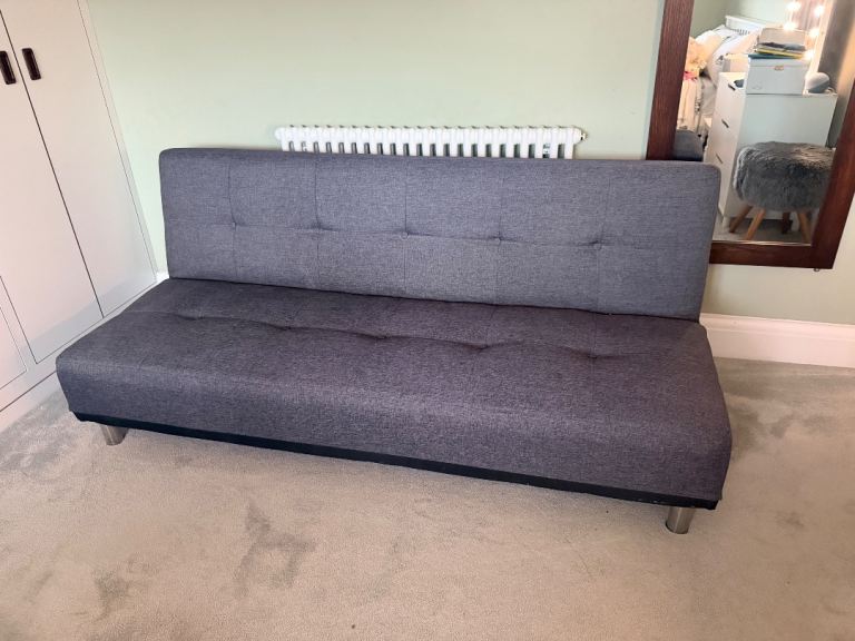Grey Fabric Sofa Bed - Good Condition