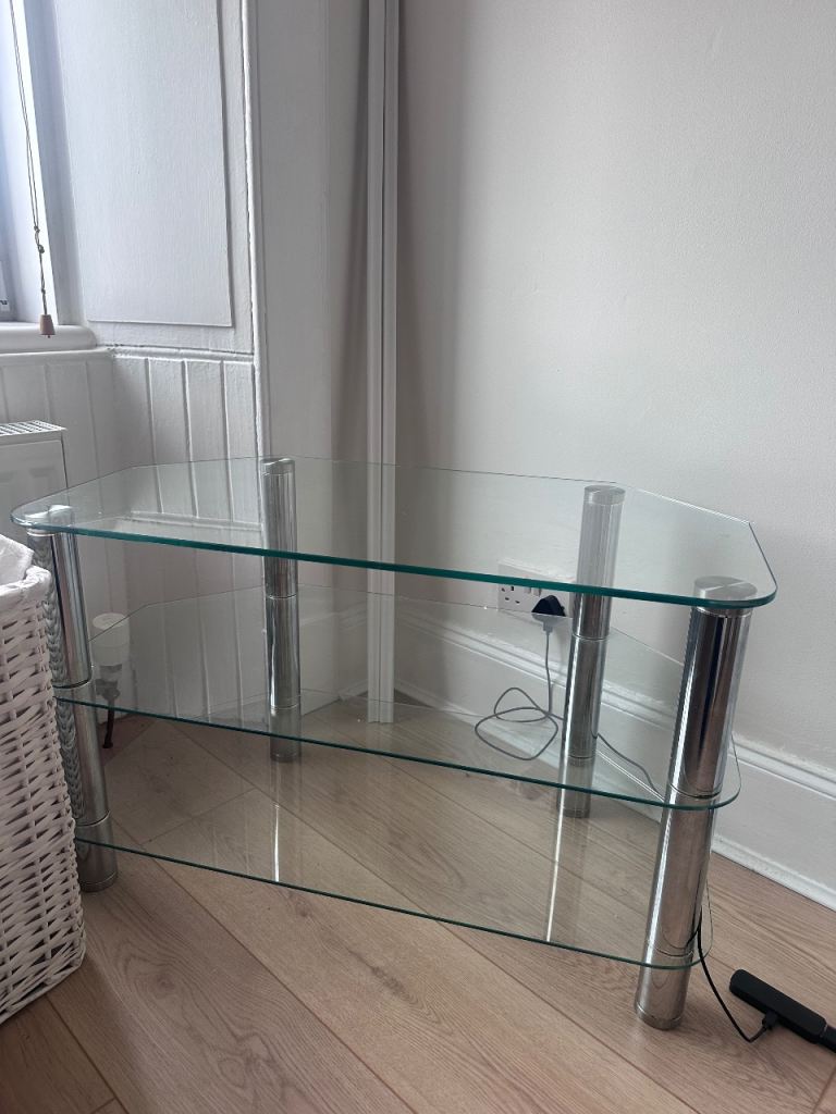 Clear glass tv stand FREE