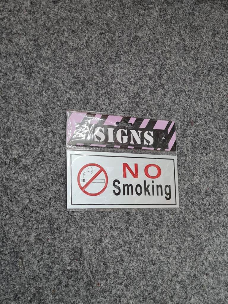 No Smoking Sign Plaque – Red & Black 