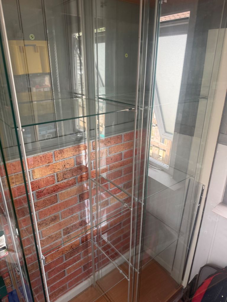 Glass Display Cabinet with Shelves – Good Condition